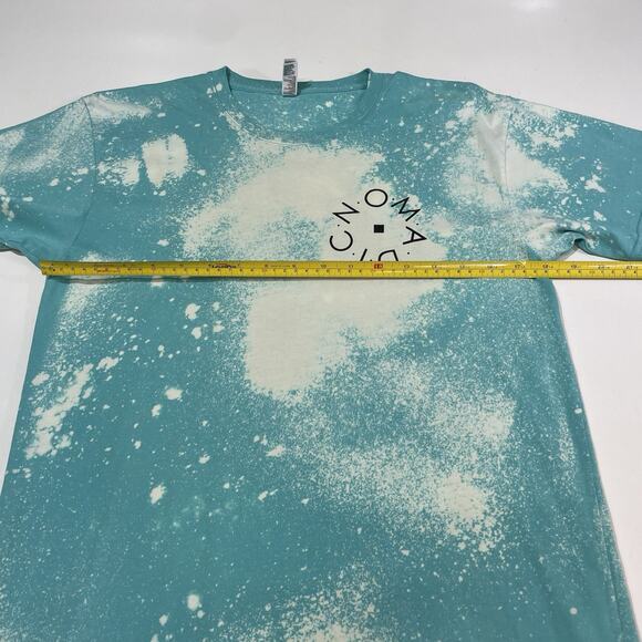 American Apparel Men’s “Nomadic” Tie-dye Splatter Shirt Teal Blue Graphic Small - Picture 3 of 5